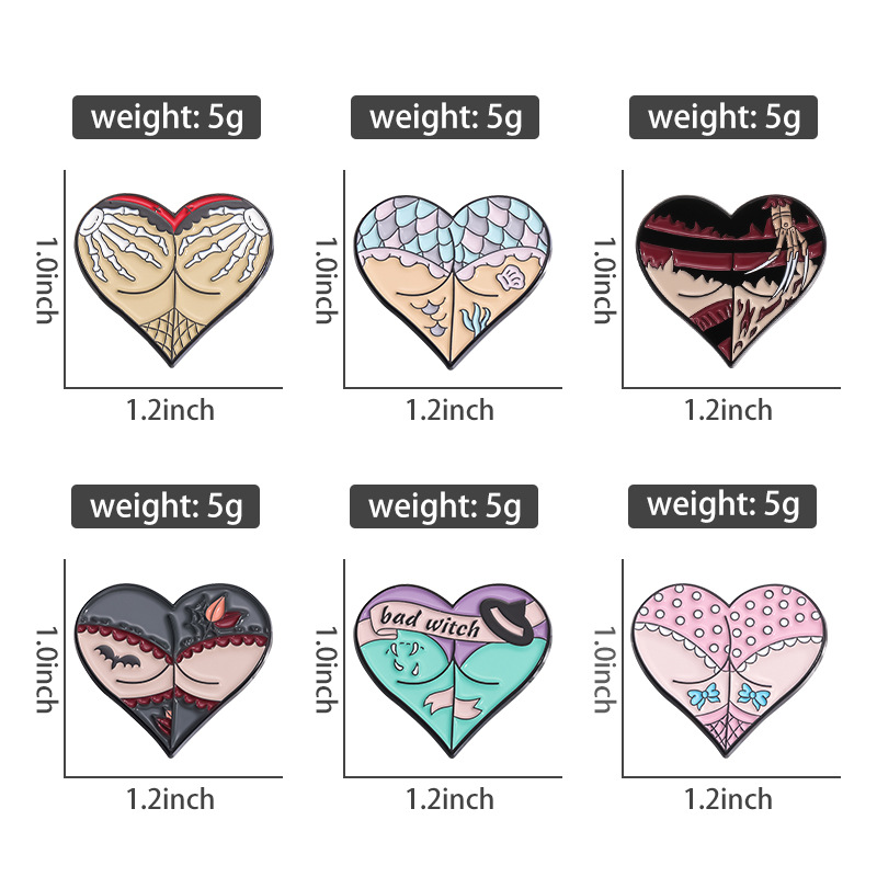 Estilo De Dibujos Animados Lindo Estilo Vaquero Letra Forma De Corazón Aleación Estampado Barniz De Estufa Mujeres Broches display picture 1