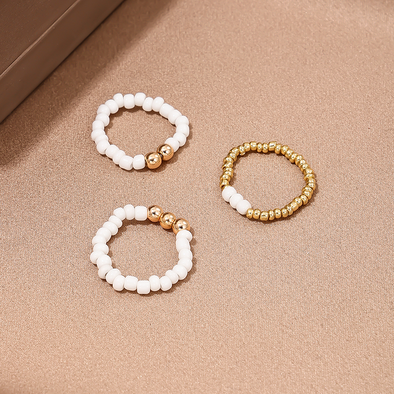 Einfacher Stil Klassischer Stil Farbblock Kunststoff Perlen Frau Ringe display picture 1