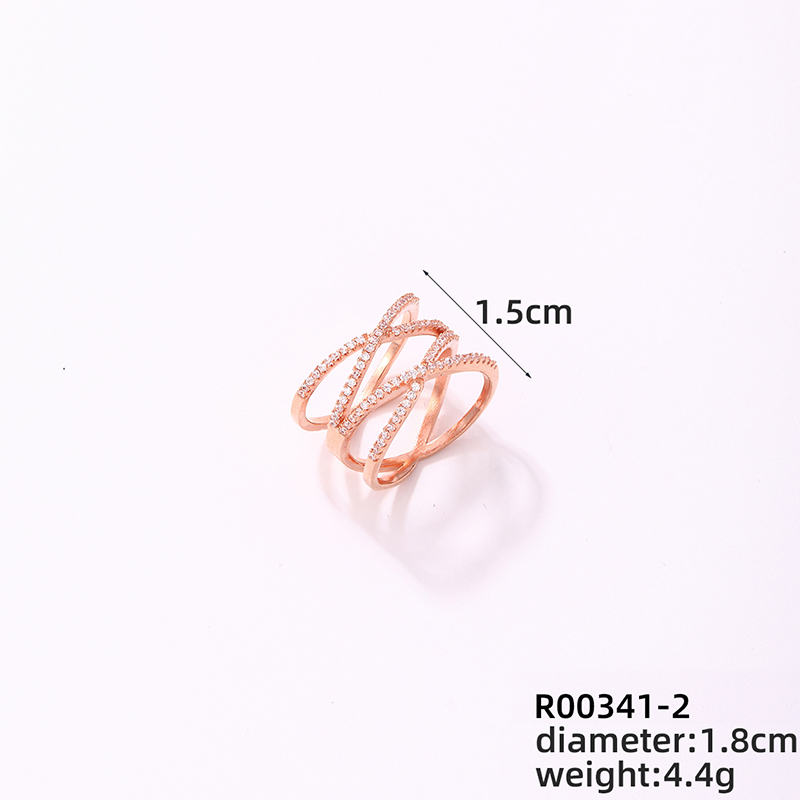 Copper Rose Gold Plated Elegant Modern Style Classic Style Inlay Maple Leaf Petal Zircon Rings display picture 5