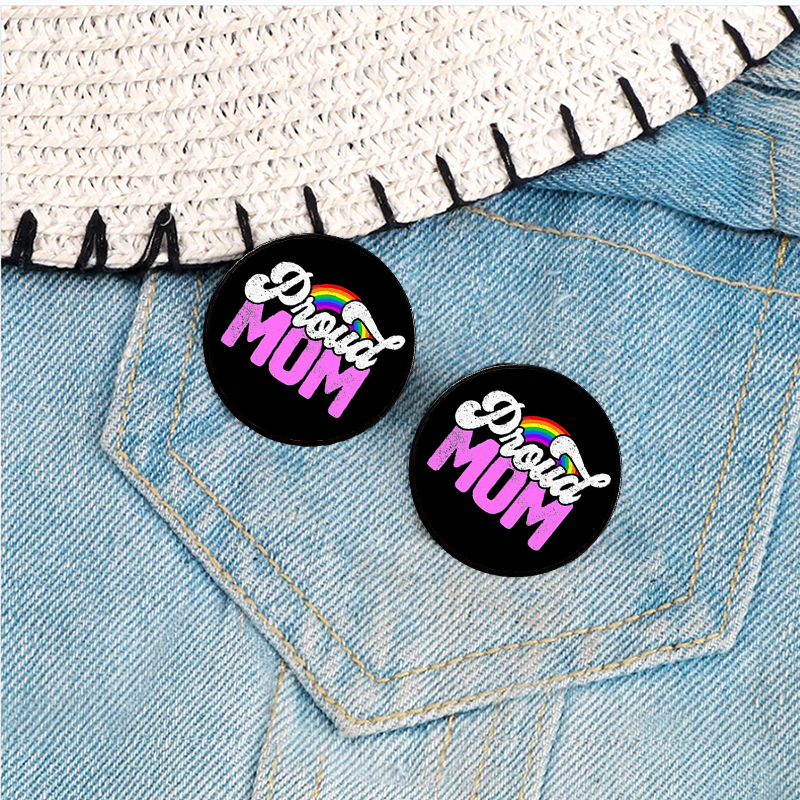 Casual Cute Modern Style Round Letter Rainbow Alloy Printing Unisex Brooches display picture 5