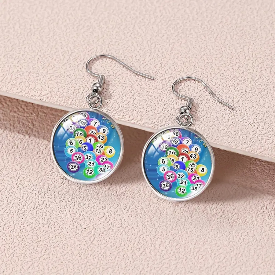 1 Pair Casual Hip-Hop Color Block Inlay Alloy Glass Drop Earrings display picture 7