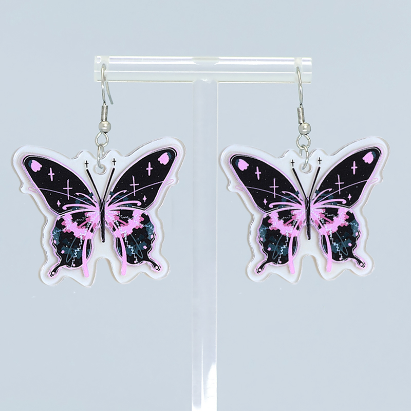 1 Pair Cute Vacation Sweet Butterfly Arylic Drop Earrings display picture 2