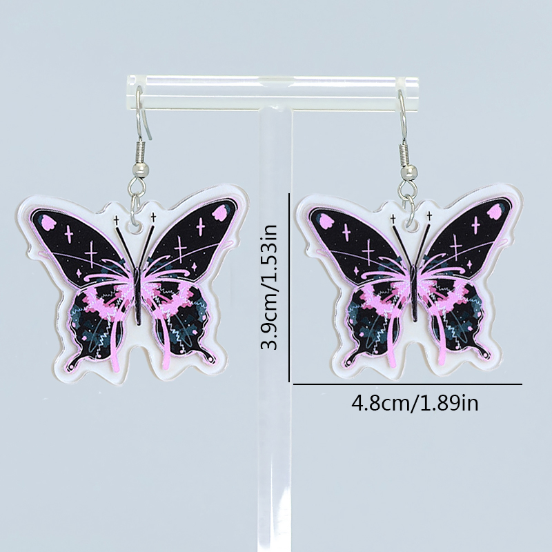 1 Pair Cute Vacation Sweet Butterfly Arylic Drop Earrings display picture 4