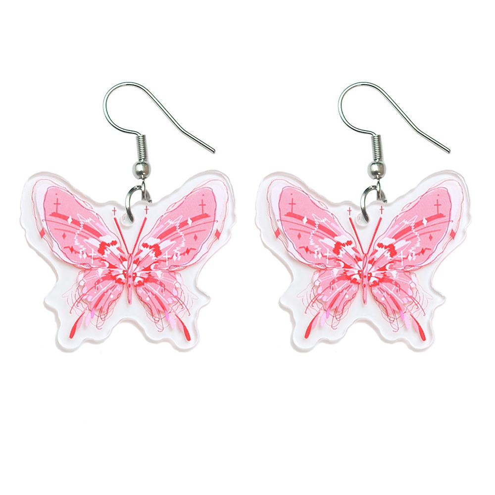 1 Pair Cute Vacation Sweet Butterfly Arylic Drop Earrings display picture 5