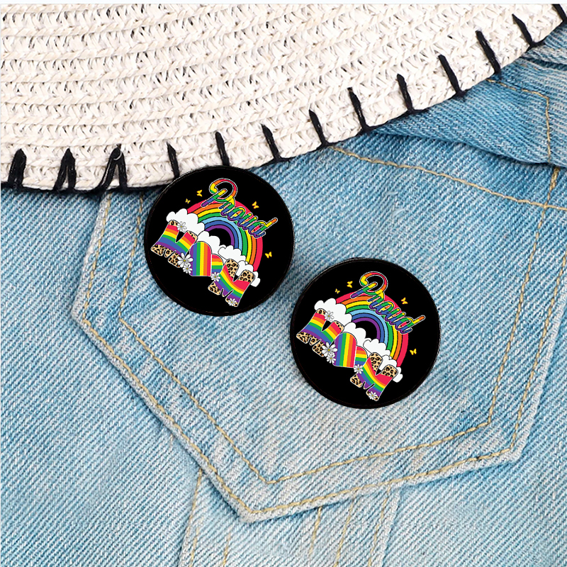 Cartoon Style Cute MAMA Letter Rainbow Alloy Printing And Dyeing Unisex Brooches display picture 5