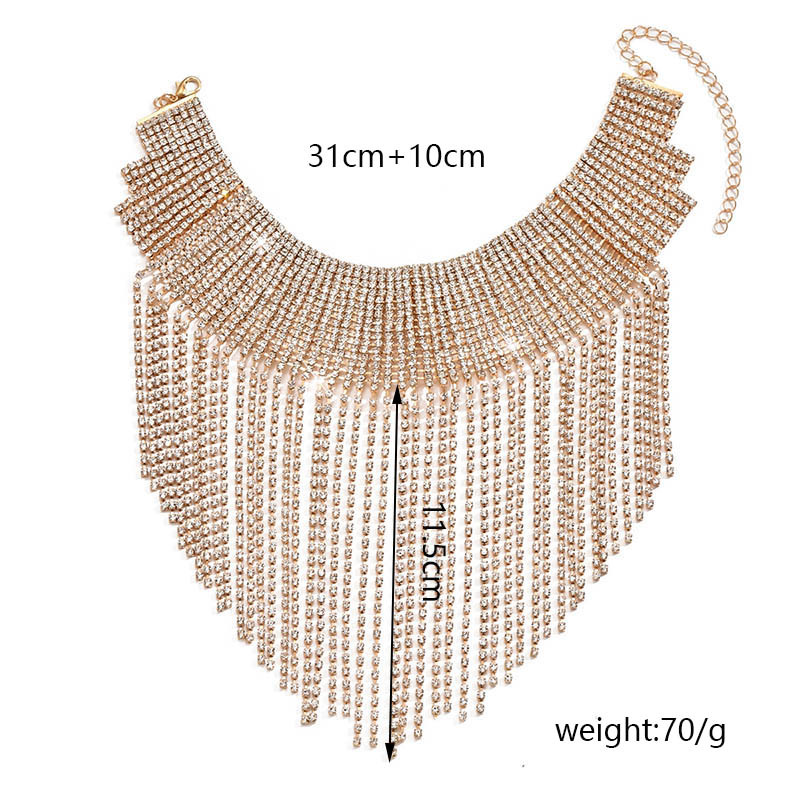 Wholesale Jewelry Shiny Geometric Alloy Rhinestones Plating Inlay Necklace display picture 2