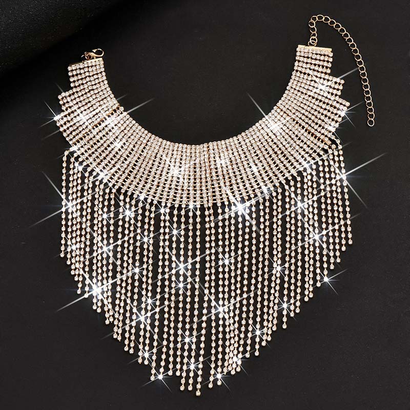 Wholesale Jewelry Shiny Geometric Alloy Rhinestones Plating Inlay Necklace display picture 5