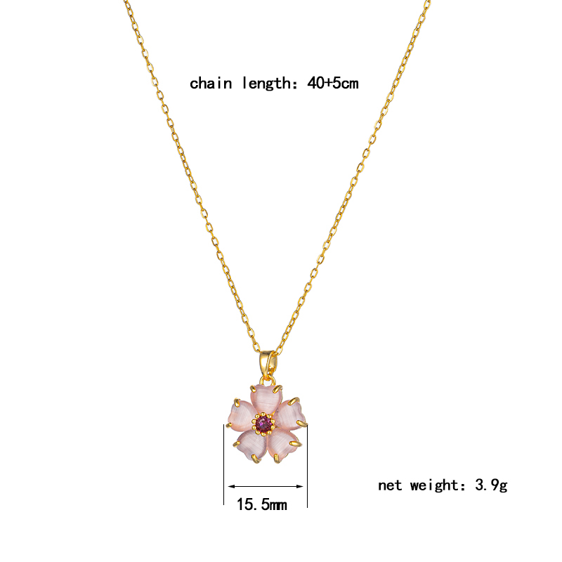 304 Stainless Steel Gold Plated Elegant Lady Streetwear Inlay Geometric Flower Butterfly Acrylic Zircon Pendant Necklace display picture 49