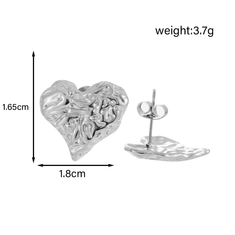 1 Pair Simple Style Classic Style Round Heart Shape Flower Plating 304 Stainless Steel 14K Gold Plated Ear Studs display picture 3