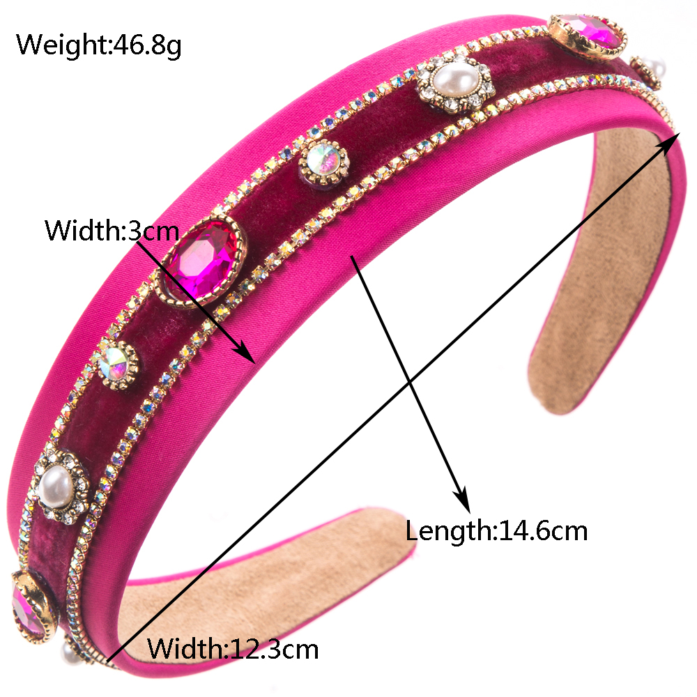 Women's Casual Modern Style Classic Style Geometric Alloy Cloth Inlay Artificial Pearls Rhinestones Hair Band display picture 1