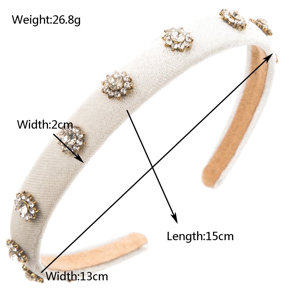 Women's Vacation Modern Style Classic Style Flower Alloy Cloth Rhinestone Inlay Rhinestones Hair Band display picture 1