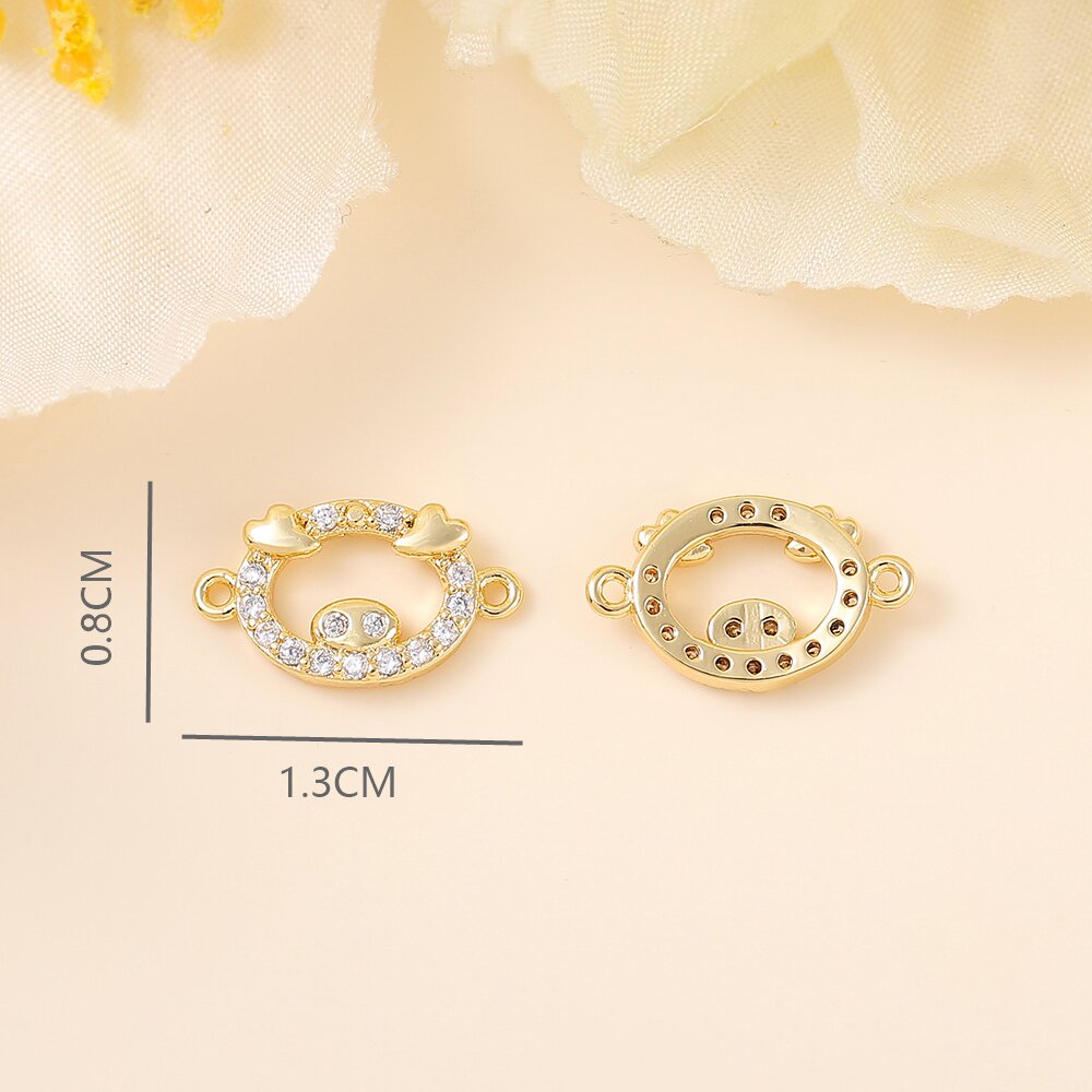 1 Piece 8 * 13mm Copper Zircon 18K Gold Plated White Gold Plated Solid Color Polished Pendant display picture 2