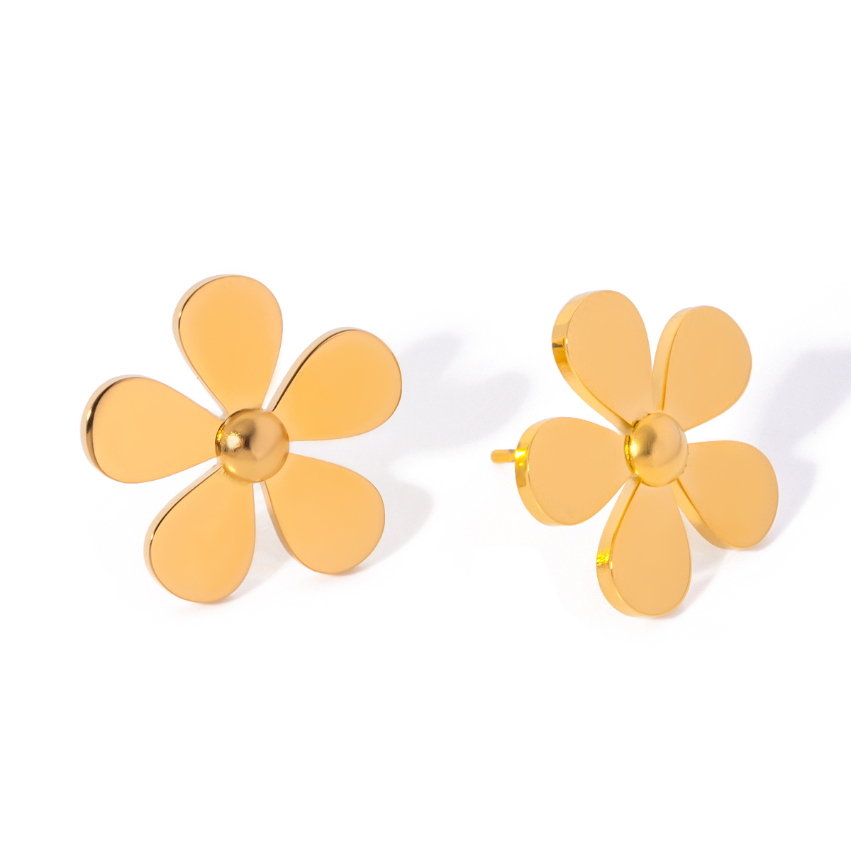 1 Pair IG Style Simple Style Flower 304 Stainless Steel 18K Gold Plated Ear Studs display picture 11