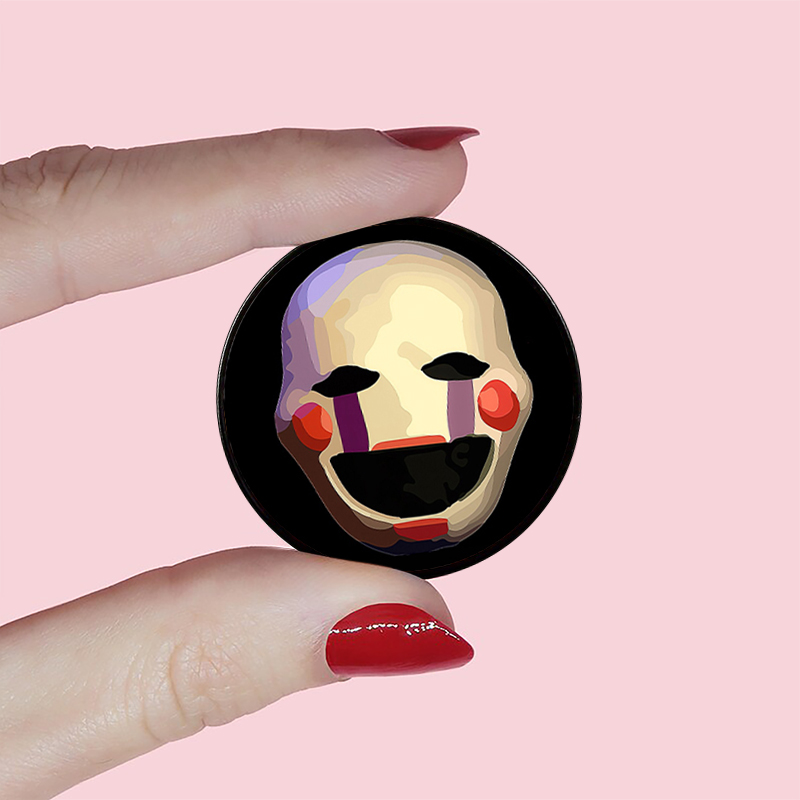 Casual Cute Modern Style Cartoon Mask Alloy Printing Unisex Brooches display picture 2