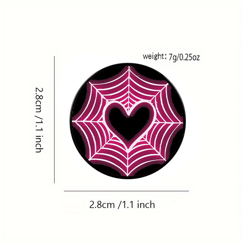Cartoon Style Cute Sweet Heart Shape Spider Web Alloy Printing Women's Brooches display picture 1
