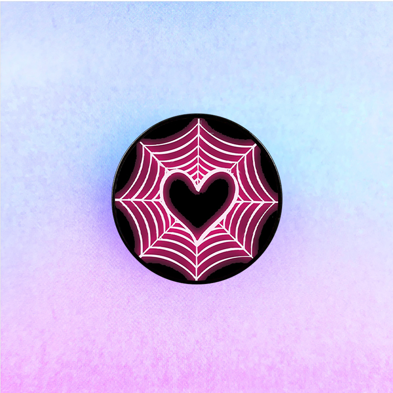 Cartoon Style Cute Sweet Heart Shape Spider Web Alloy Printing Women's Brooches display picture 3