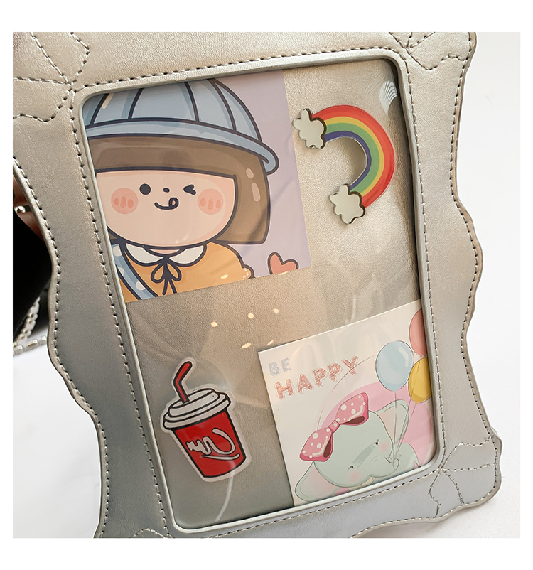 Women's Small Pu Leather Cartoon Solid Color Cute Zipper Crossbody Bag display picture 9