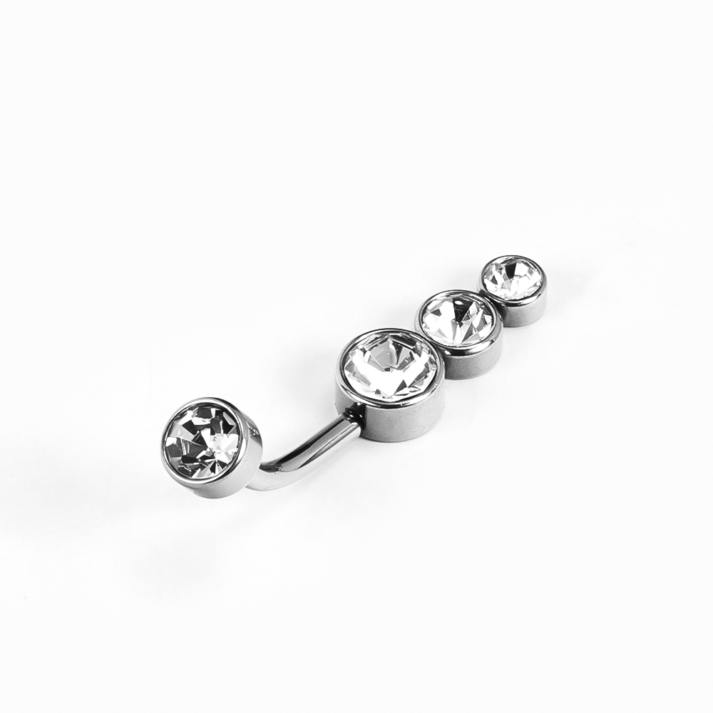 1 Stück Bauchnabelpiercing Einfacher Stil Klassischer Stil Einfarbig Edelstahl 302 Edelstahl 316 Polieren Strass Inlay Diamant Bauchnabelpiercing display picture 12