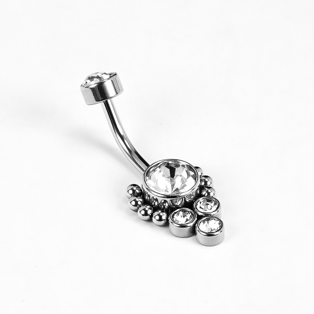 1 Piece Belly Rings Simple Style Classic Style Solid Color 302 Stainless Steel 316 Stainless Steel  Polishing Rhinestone Inlay Diamond Belly Rings display picture 18