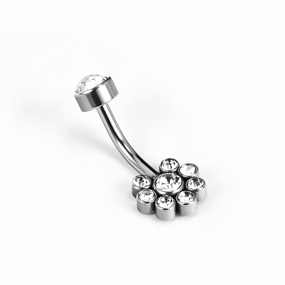 1 Stück Bauchnabelpiercing Einfacher Stil Klassischer Stil Einfarbig Edelstahl 302 Edelstahl 316 Polieren Strass Inlay Diamant Bauchnabelpiercing display picture 22