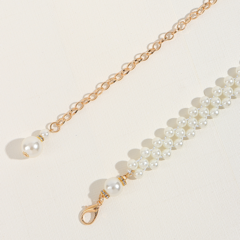Simple Style Classic Style Solid Color Pearl Inlay Pearl Women's Chain Belts display picture 7