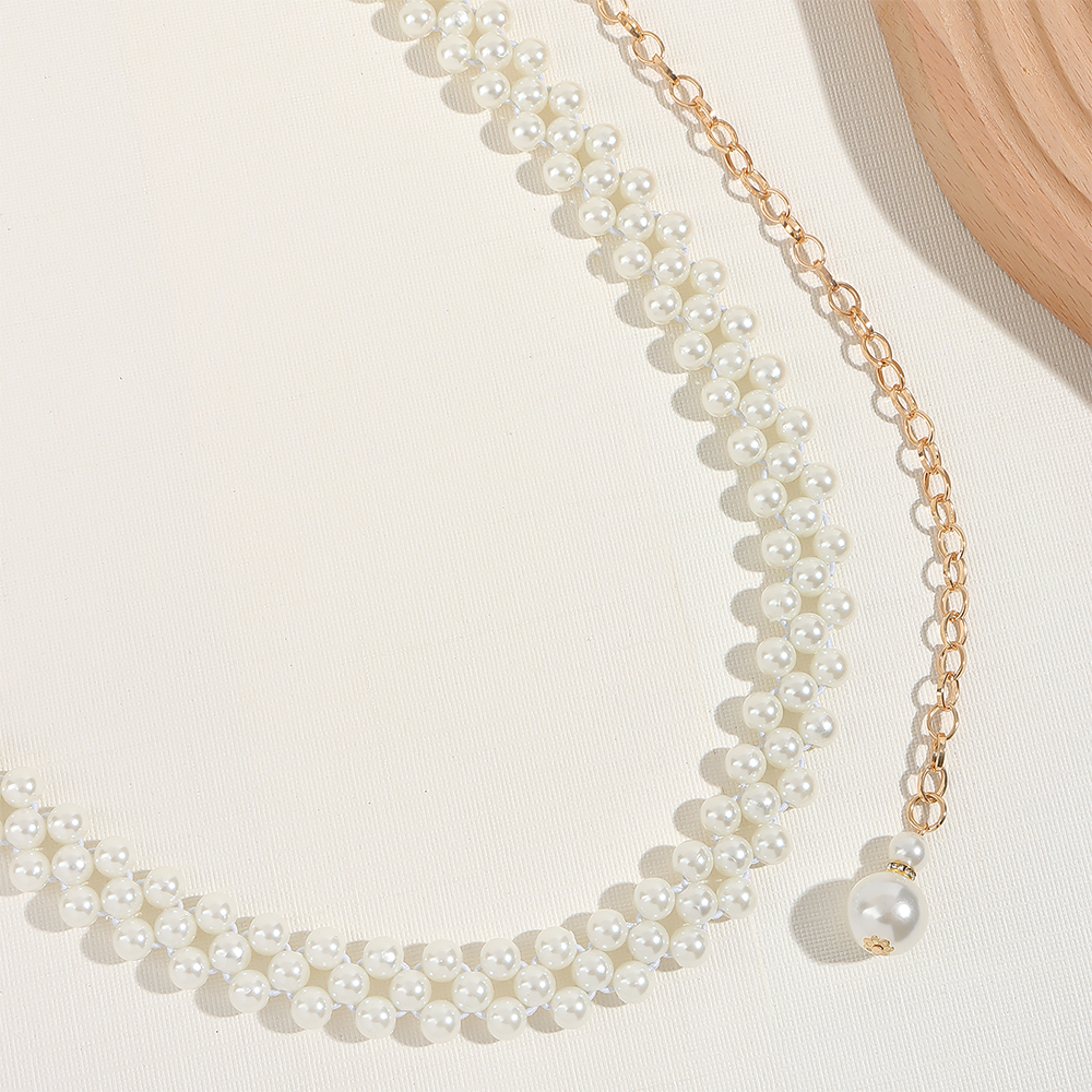 Einfacher Stil Klassischer Stil Einfarbig Perle Inlay Perle Frau Kette Gürtel display picture 6