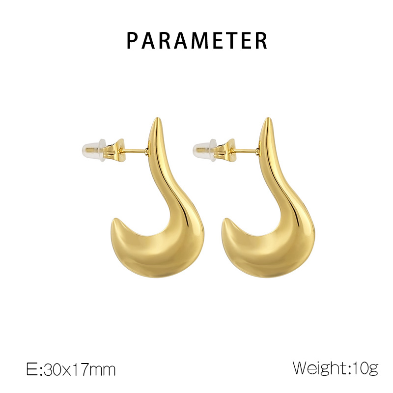 1 Paar Einfacher Stil Geometrisch Edelstahl 304 18 Karat Vergoldet Ohrringe Ohrstecker display picture 1