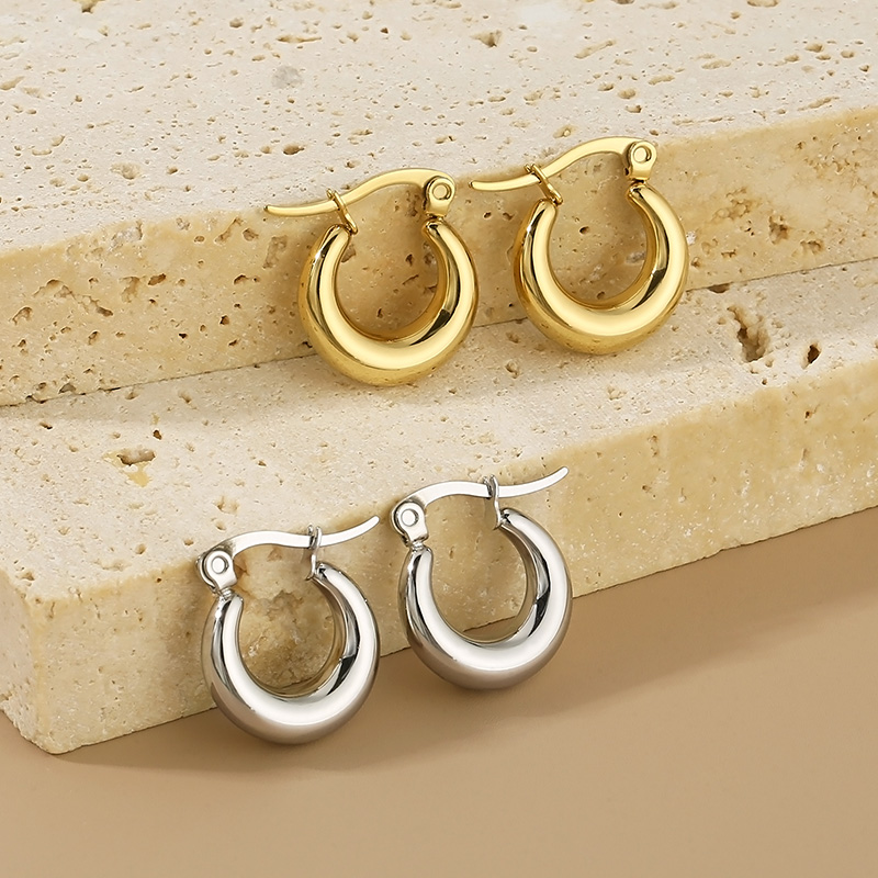 1 Pair Simple Style Geometric 304 Stainless Steel 18K Gold Plated Earrings Ear Studs display picture 6
