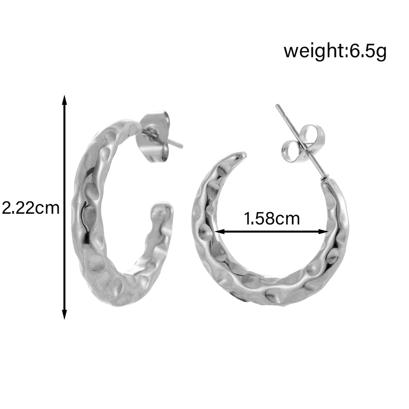 1 Pair IG Style French Style Simple Style C Shape Geometric Snake 304 Stainless Steel Ear Studs display picture 6