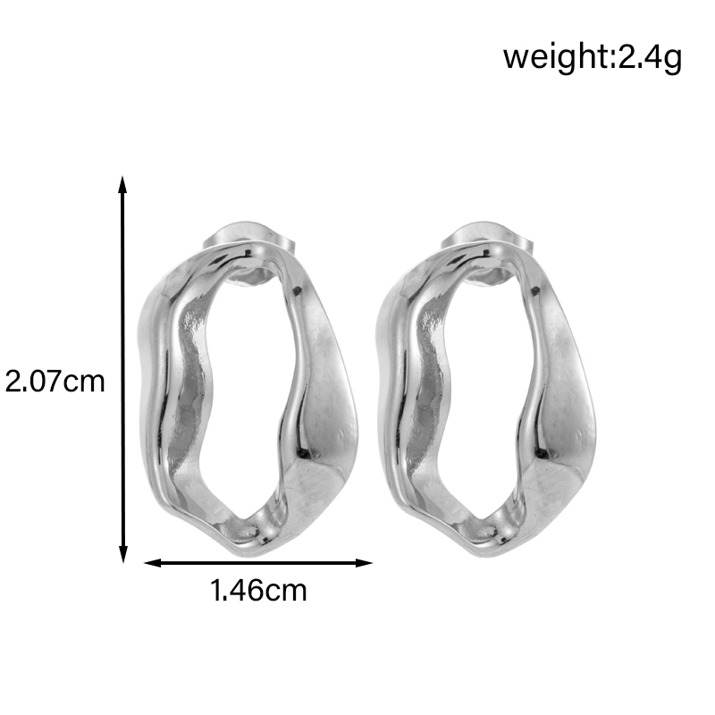 1 Pair IG Style French Style Simple Style C Shape Geometric Snake 304 Stainless Steel Ear Studs display picture 4