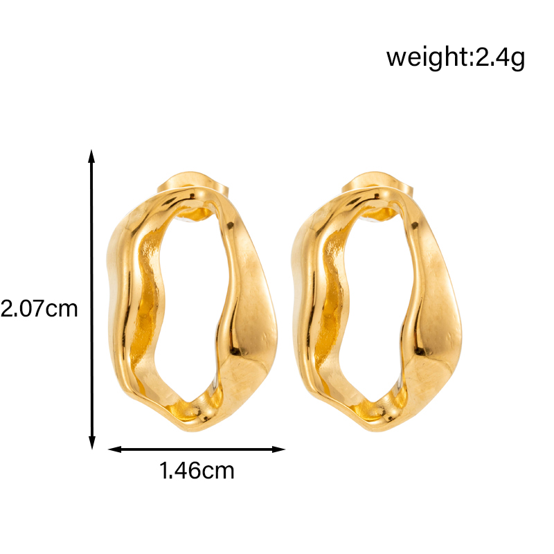1 Pair IG Style French Style Simple Style C Shape Geometric Snake 304 Stainless Steel Ear Studs display picture 3