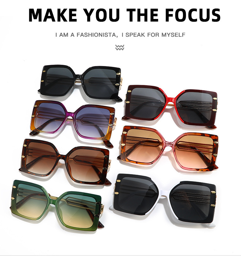Basic Hawaiian Modern Style Square Pc Square Full Frame Women's Sunglasses display picture 2