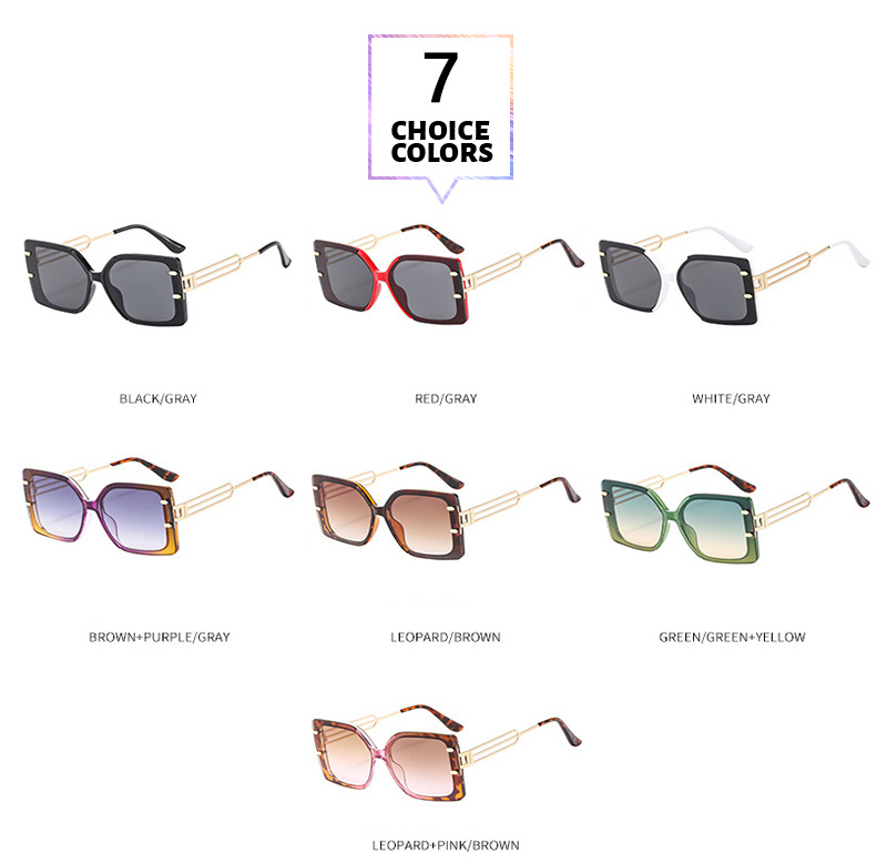 Basic Hawaiian Modern Style Square Pc Square Full Frame Women's Sunglasses display picture 4