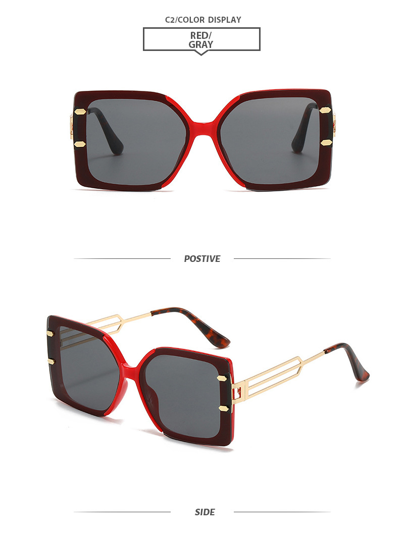 Basic Hawaiian Modern Style Square Pc Square Full Frame Women's Sunglasses display picture 8