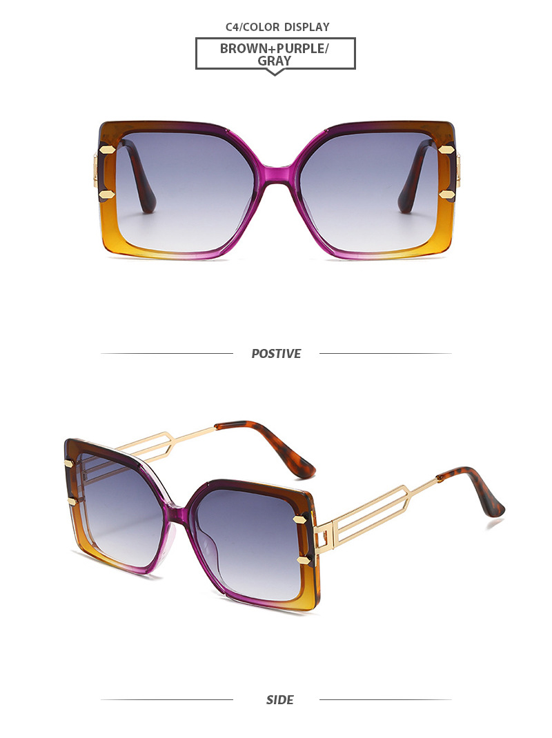Basic Hawaiian Modern Style Square Pc Square Full Frame Women's Sunglasses display picture 10