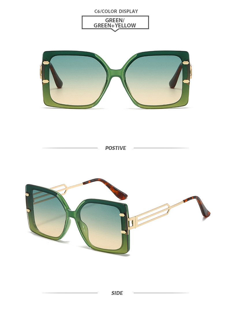 Basic Hawaiian Modern Style Square Pc Square Full Frame Women's Sunglasses display picture 12