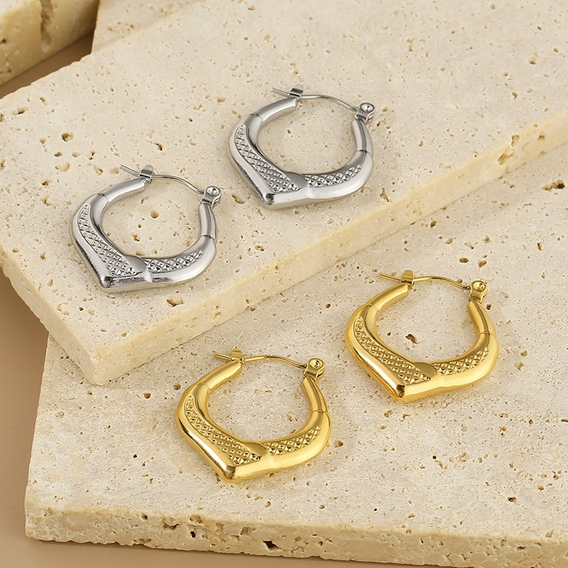 1 Pair Simple Style Geometric 304 Stainless Steel 18K Gold Plated Earrings display picture 11