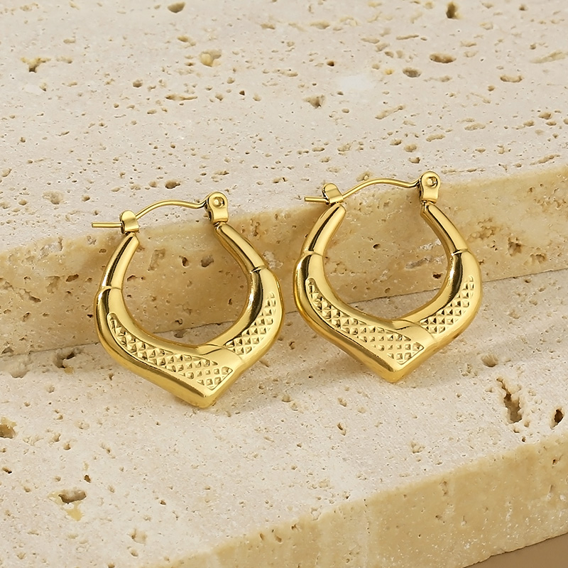 1 Paar Einfacher Stil Geometrisch Edelstahl 304 18 Karat Vergoldet Ohrringe display picture 5