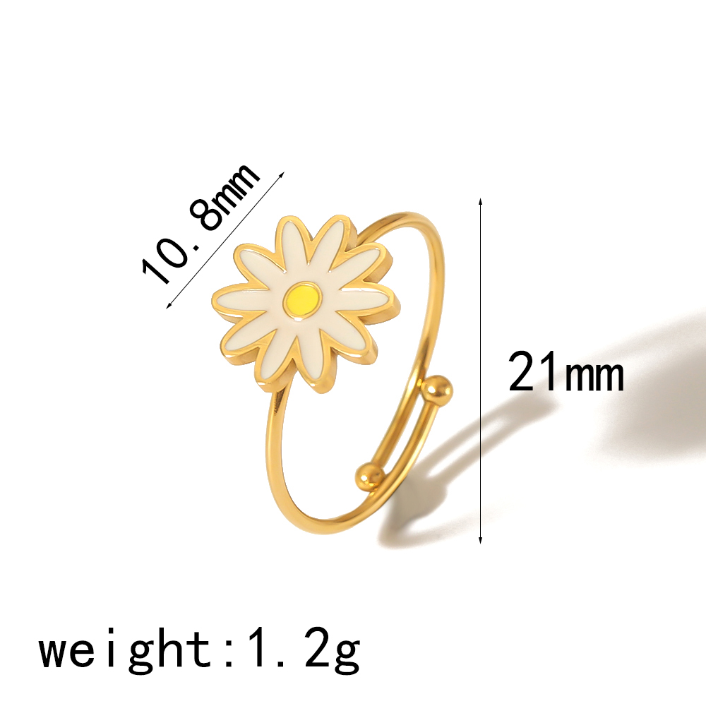 IG Style Simple Style Classic Style Pentagram Heart Shape Flower 304 Stainless Steel 18K Gold Plated Open Rings In Bulk display picture 7