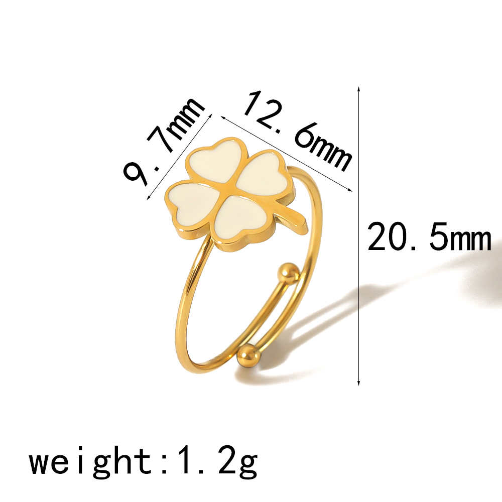 IG Style Simple Style Classic Style Pentagram Heart Shape Flower 304 Stainless Steel 18K Gold Plated Open Rings In Bulk display picture 10
