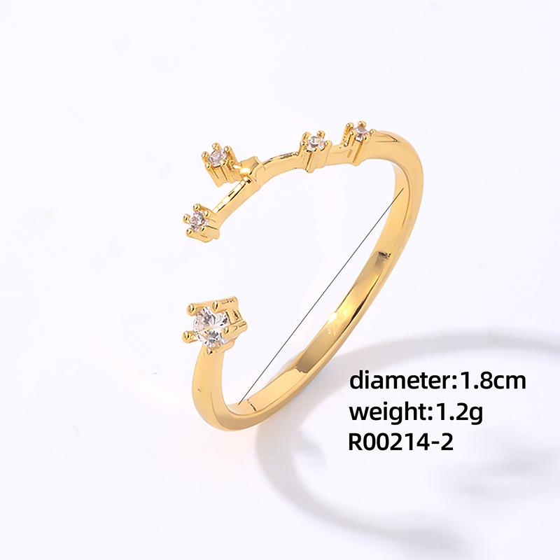 Copper K Gold Plated Rhodium Plated Elegant Classic Style Commute Inlay Geometric Zircon Open Rings display picture 10