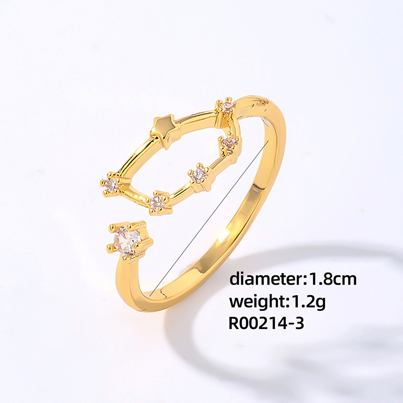 Copper K Gold Plated Rhodium Plated Elegant Classic Style Commute Inlay Geometric Zircon Open Rings display picture 12