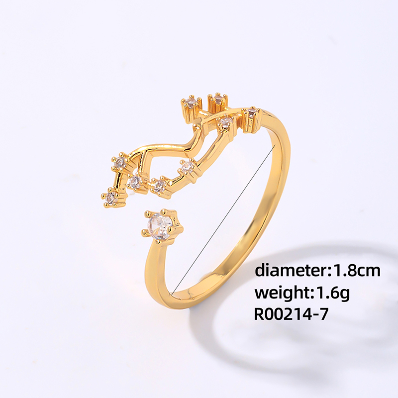Copper K Gold Plated Rhodium Plated Elegant Classic Style Commute Inlay Geometric Zircon Open Rings display picture 13