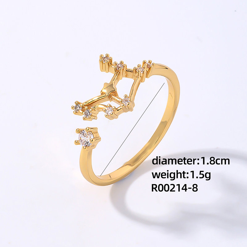 Copper K Gold Plated Rhodium Plated Elegant Classic Style Commute Inlay Geometric Zircon Open Rings display picture 15
