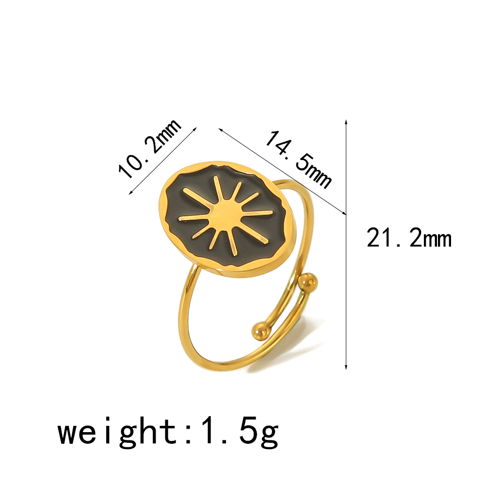 IG Style Simple Style Classic Style Pentagram Heart Shape Flower 304 Stainless Steel 18K Gold Plated Open Rings In Bulk display picture 7