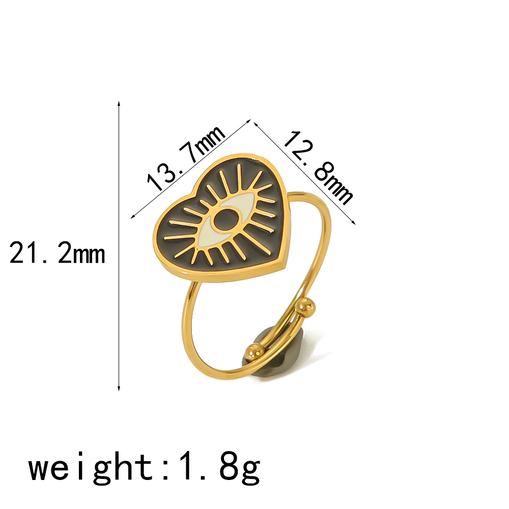 IG Style Simple Style Classic Style Pentagram Heart Shape Flower 304 Stainless Steel 18K Gold Plated Open Rings In Bulk display picture 12