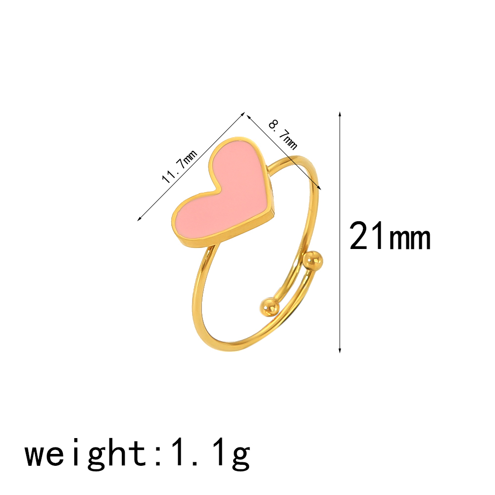 IG Style Cute Classic Style Heart Shape Butterfly Fish 304 Stainless Steel 18K Gold Plated Open Rings In Bulk display picture 10