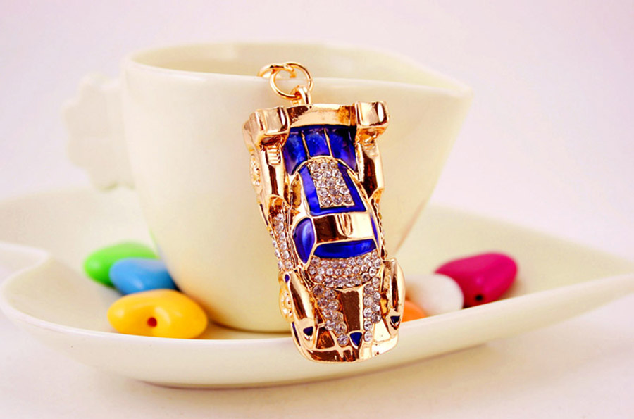 Simple Style Car Zinc Alloy Plating Inlay Rhinestones Unisex Bag Pendant Keychain display picture 2