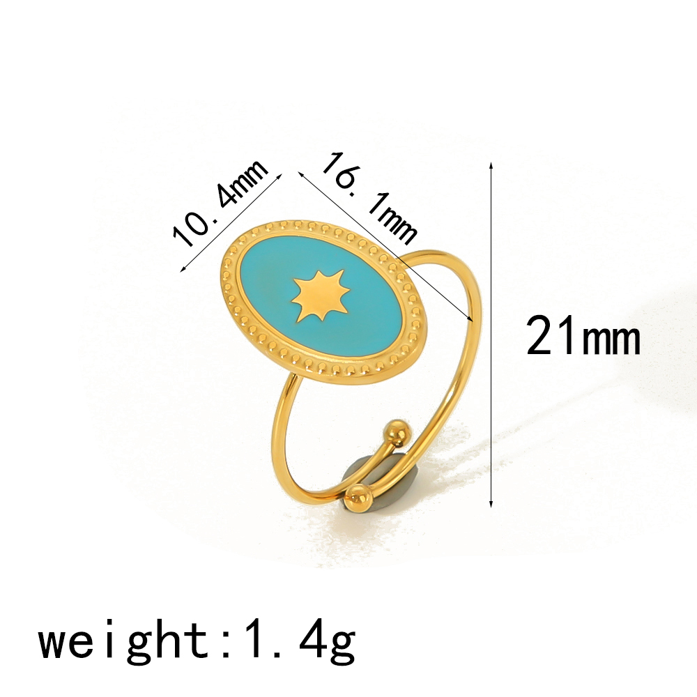 IG Style Cute Classic Style Moon Heart Shape Flower 304 Stainless Steel 18K Gold Plated Open Rings In Bulk display picture 9