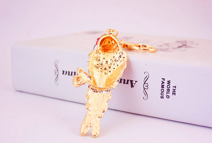 Cute Parrot Zinc Alloy Plating Inlay Rhinestones Unisex Bag Pendant Keychain display picture 3